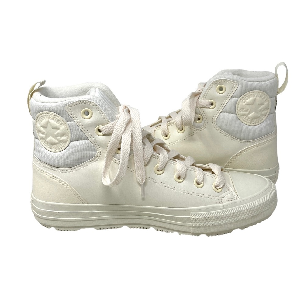 Converse Chuck Taylor Berkshire Boot High Beige Leather Women's Sneakers 171428C - Picture 4 of 9